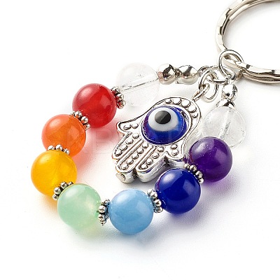 Tibetan Style Alloy Frame Keychain KEYC-JKC00265-02-1