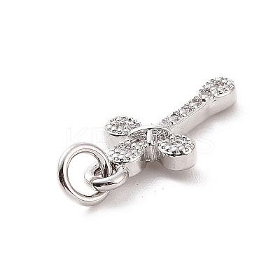 Brass Micro Pave Cubic Zirconia Pendants KK-C012-49P-1
