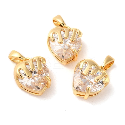 Brass Micro Pave Cubic Zirconia Pendants KK-M243-18G-1