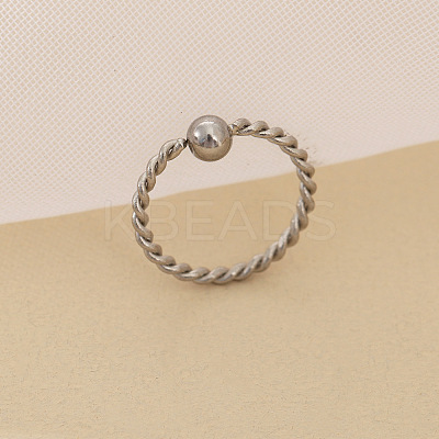 Stainless Steel Twisted Captive Bead Rings for Women Men WG949CF-01-1