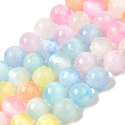 Gradient Color Natural Selenite Dyed Beads Strands G-H067-A04-8MM-1