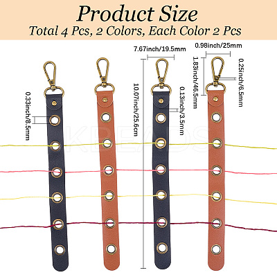 4Pcs 2 Colors Alloy Leather Threader AJEW-CL0001-16-1