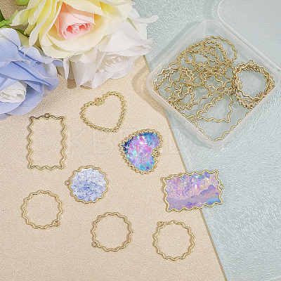 24PCS 3Style Golden Plated Alloy Pendants PALLOY-CA0002-49-1