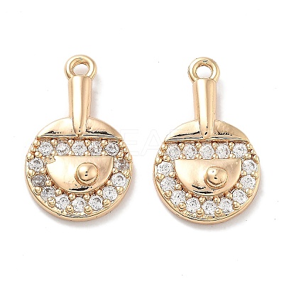 Rack Plating Brass Clear Cubic Zirconia Pendants KK-M102-22G-A-1