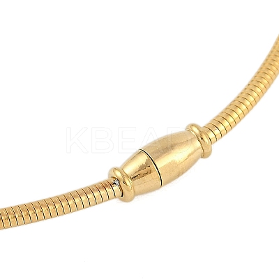 Stainless Steel Round Snake Chain Pendant Necklaces NJEW-D088-01G-01-1
