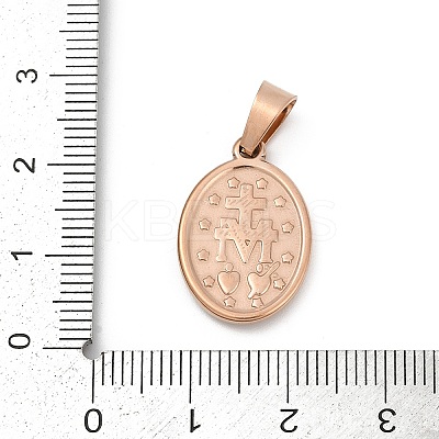 Ion Plating(IP) 201 Stainless Steel Pendants STAS-O111-05RG-1