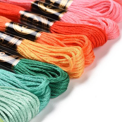 12 Skeins 12 Colors 6-Ply Polyester Embroidery Floss OCOR-M009-01B-12-1