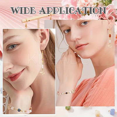 80Pcs 8 Style Natural Gemstone Connector Charms PALLOY-YW00066-1
