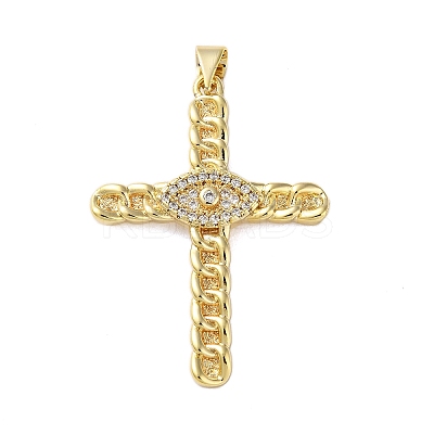 Brass Micro Pave Clear Cubic Zirconia Pendants KK-A212-06B-G-1