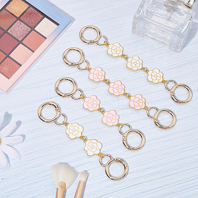 2 Sets 2 Style Alloy Enamel Flower Link Bag Strap Extenders FIND-WR0006-31-1