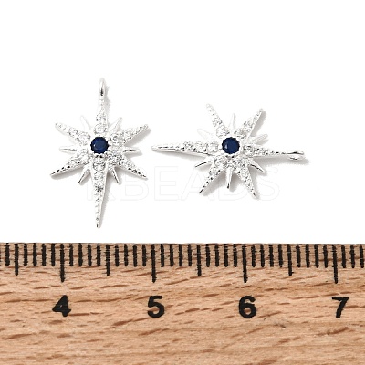 925 Sterling Silver Capri Blue Rhinestone Pendants STER-K188-03S-1