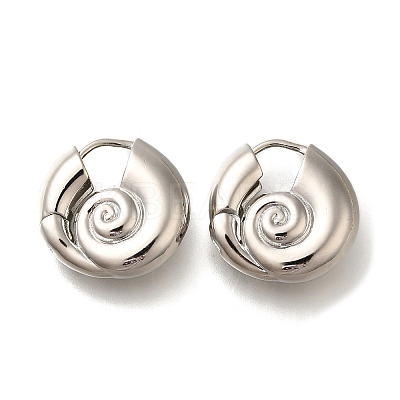 Rack Plating Spiral Shell Brass Hoop Earrings EJEW-H143-22P-1