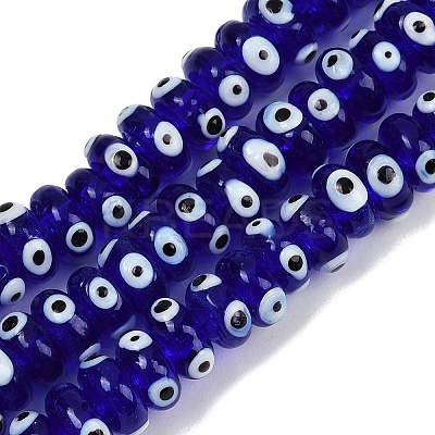 Handmade Evil Eye Lampwork Beads Strands LAMP-A007-02B-01-1