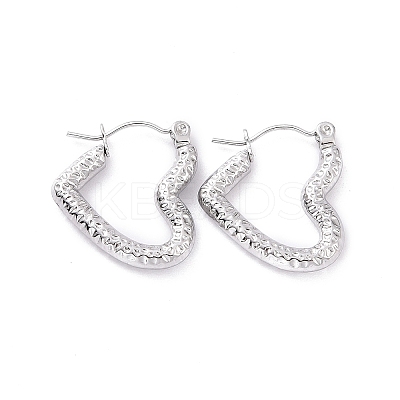 Non-Tarnish 304 Stainless Steel Heart Hoop Earrings for Women X-EJEW-G293-25P-1