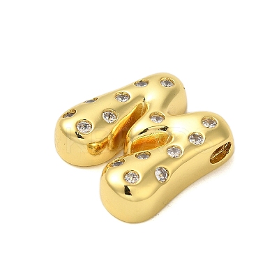 Rack Plating Brass Micro Pave Clear Cubic Zirconia Perdants KK-C067-11G-M-1