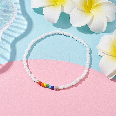 Glass Seed Beaded Stretch Bracelets BJEW-JB09976-1