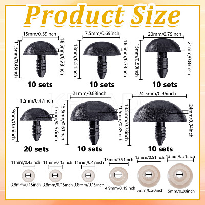 70 Bags 6 Styles Oval Resin Craft Nose DIY-GA0008-23A-1
