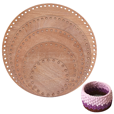 Wooden Crochet Basket Bottoms Set DIY-WH0019-97-1