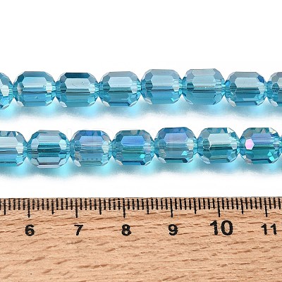 Electroplate Transparent Column Glass Beads Strands EGLA-A043-02-AB11-1