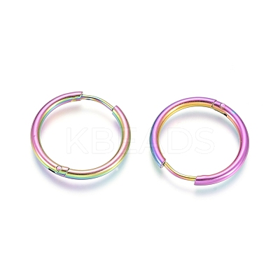 Ion Plating(IP) 304 Stainless Steel Huggie Hoop Earrings EJEW-F111A-20mm-Y-1