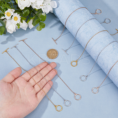24Pcs 3 Colors 304 Stainless Steel Cable Chains Bracelets for Women BJEW-HS00008-1