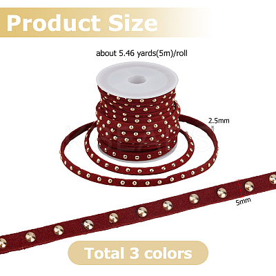 3 Rolls 3 Colors Faux Suede Cord LW-HS0001-01B-1