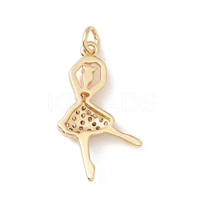 Brass Micro Pave Cubic Zirconia Pendants KK-G415-22G-1
