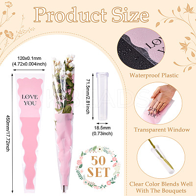 50Pcs OPP Flower Bouquet Wrapping Craft Paper DIY-TA0010-92-1