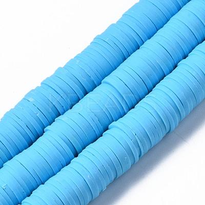 Flat Round Handmade Polymer Clay Beads CLAY-R067-10mm-36-1