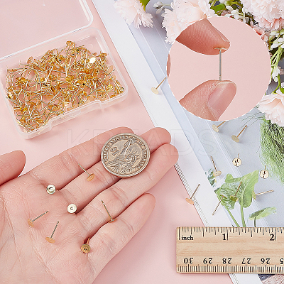 200Pcs 304 Stainless Steel Stud Earrings Findings STAS-ME0001-48-1