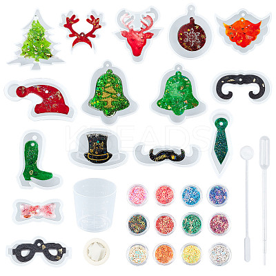 Christmas's Day Pendant Silicone Molds DIY-OC0001-80-1
