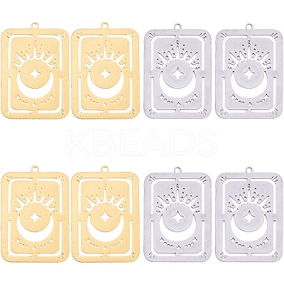 20Pcs 2 Colors 304 Stainless Steel Pendants STAS-SZ0003-11-1