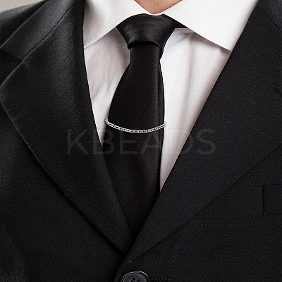 2Pcs 2 Colors Brass Hanging Chains Collar Pins Tie Clips AJEW-LP0010-91-1