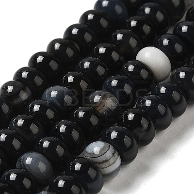 Natural Black Agate Beads Strands G-H295-C03-06-1