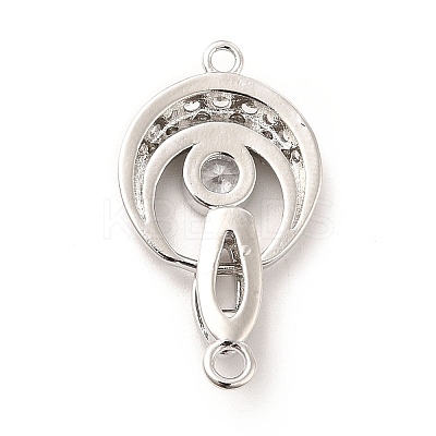 Rack Plating Brass Pave Clear Cubic Zirconia Fold Over Clasps KK-K270-04P-1