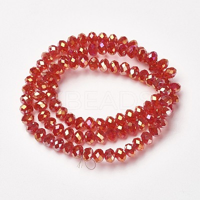 Electroplate Transparent Glass Beads Strands EGLA-A034-T8mm-T02-1
