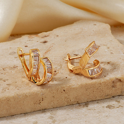 Chic Twisted Geometric Brass Hoop Earrings UU5614-2-1