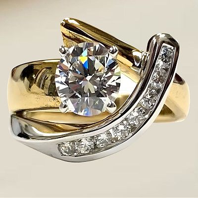 Brass Micro Pave Clear Cubic Zirconia Finger Rings FS-WG8456F-05-1