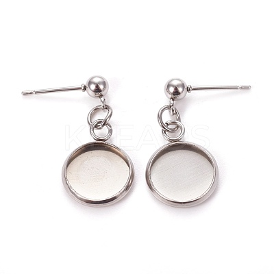 Tarnish Resistant 304 Stainless Steel Stud Earring Settings STAS-L226-019H-P-1