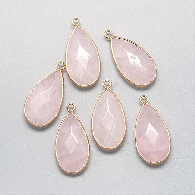 Natural Rose Quartz Pendants G-S221-14G-1