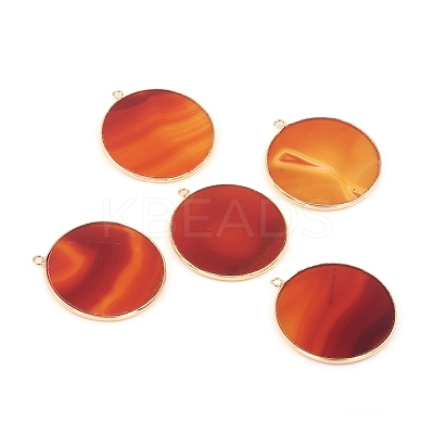 Natural Carnelian/Red Agate Pendants X-G-E526-10H-1
