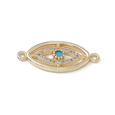 Rack Plating Brass Micro Pave Clear Cubic Zirconia Connector Charms KK-A175-03G-1