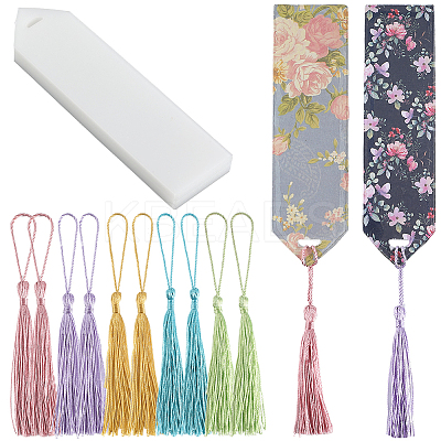 DIY Bookmark Making Kits. with Transparent Acrylic & Polyester Tassel Decoration DIY-SP0001-92C-1