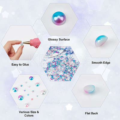 86G 14 Style Imitation Pearl Acrylic Cabochons OACR-OC0002-05-1