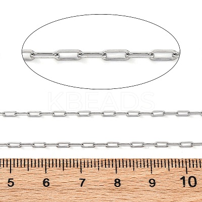304 Stainless Steel Paperclip Chains CHS-M009-04P-01-1