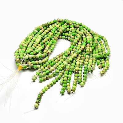 Natural Imperial Jasper Beads Strands G-I122-6mm-M-1