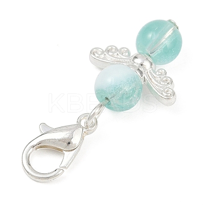 10Pcs Glass Angel Pendant Decorations HJEW-JM03580-1
