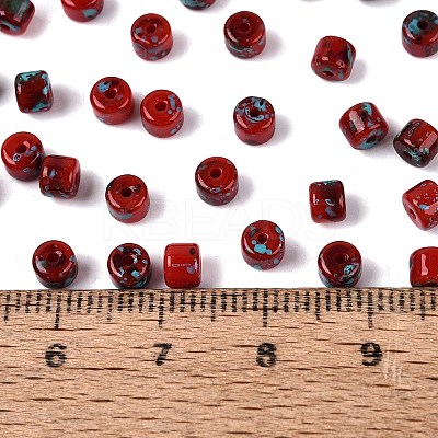 Opaque Picasso Glass Beads SEED-Q039-05A-A06-1