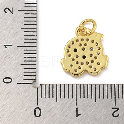Marine Theme Rack Plating Brass Micro Pave Cubic Zirconia Pendants KK-I718-28G-03-1