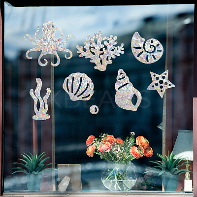 Waterproof PVC Colored Laser Stained Window Film Adhesive Stickers DIY-WH0256-077-1